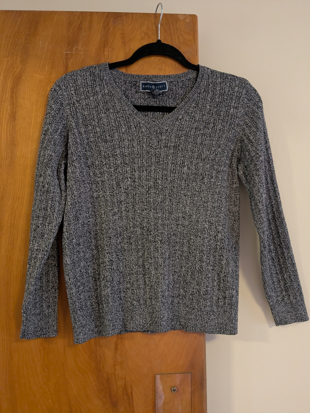 Karen Scott Gray Marled Knit Sweater